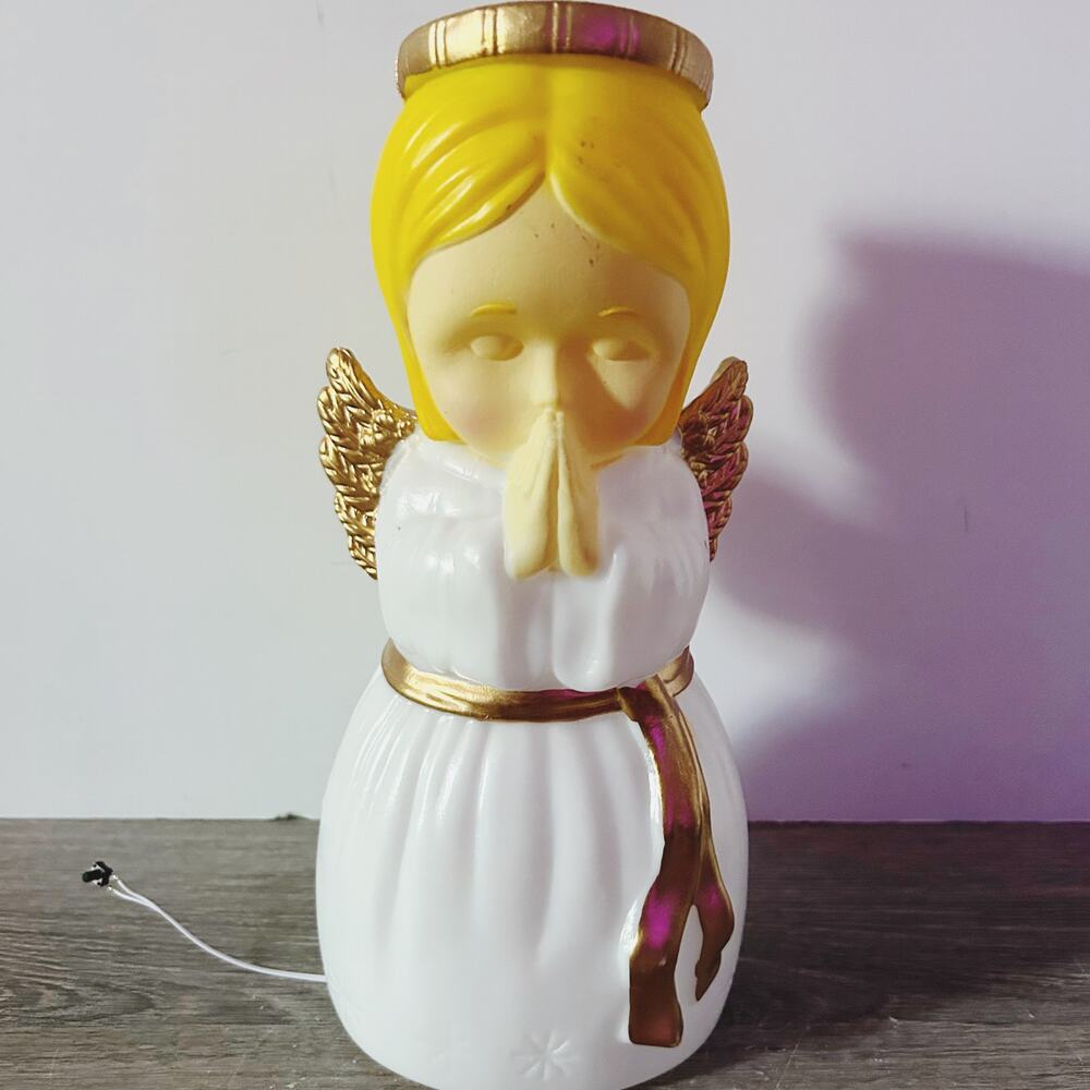 Christmas Praying Angel 11” PAC Retro Blow Mold LED Table Top Home Decor Light